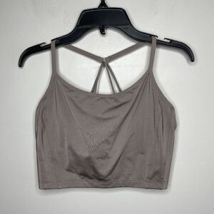 ATHLETA Bra Womens Small S Beloved Shine Bralette Foxtail Taupe Strappy-Back
